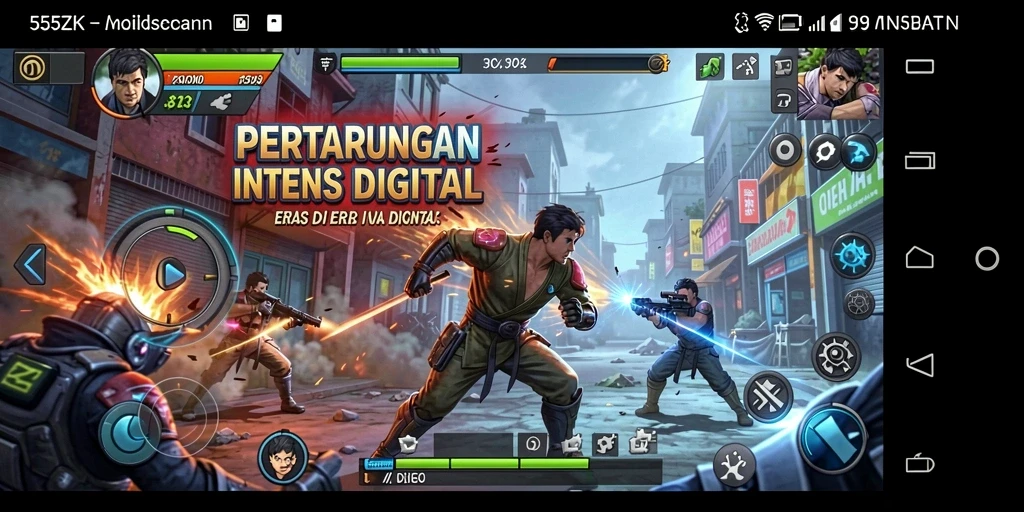 Tangkapan layar gameplay <strong>555ZK</strong> yang menampilkan aksi pertarungan seru.