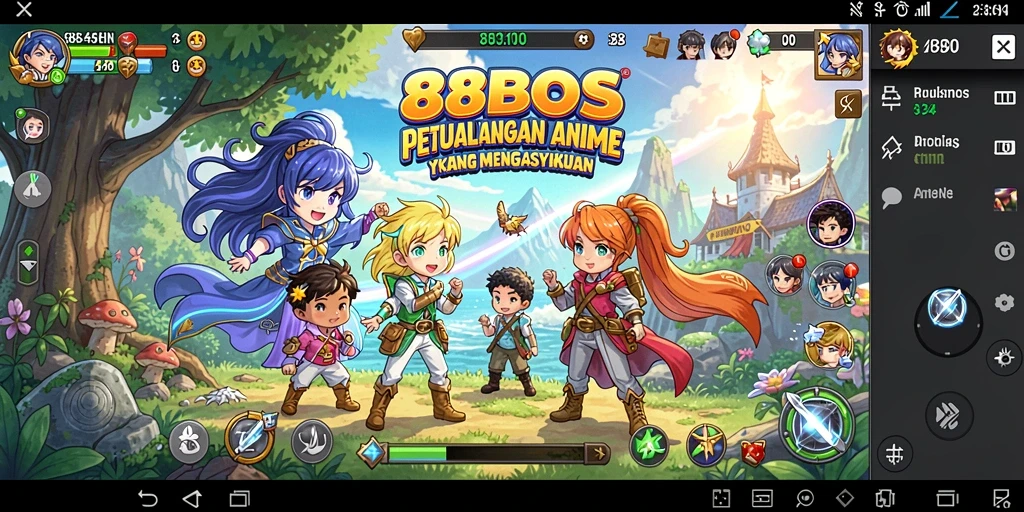 Screenshot gameplay <strong>88BOS</strong> menampilkan karakter Anime beraksi dalam pertempuran yang mendebarkan.
