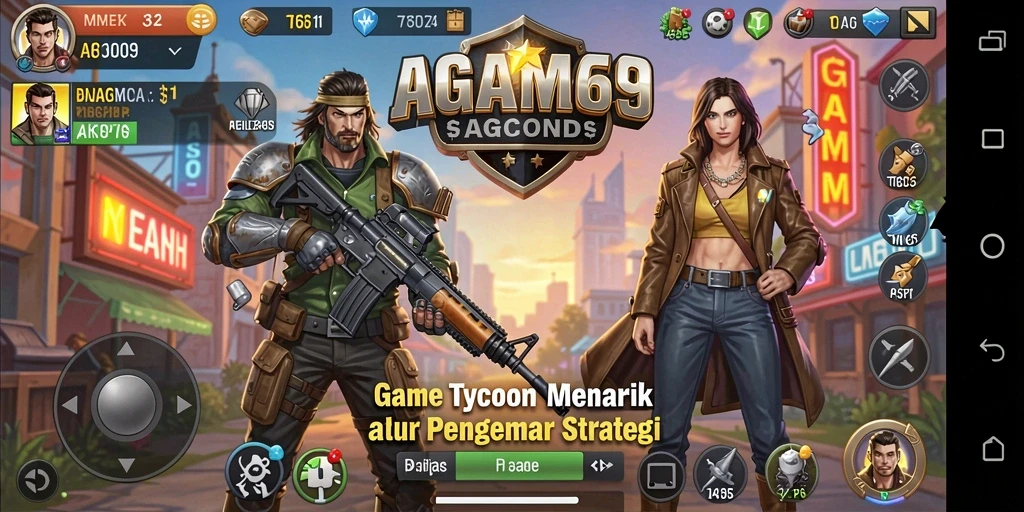 Screenshot AGAM69 menampilkan antarmuka gameplay Tycoon yang menarik.