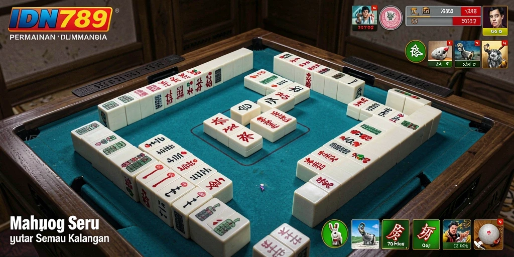 Tampilan menarik dari gameplay Mahjong di IDN789.