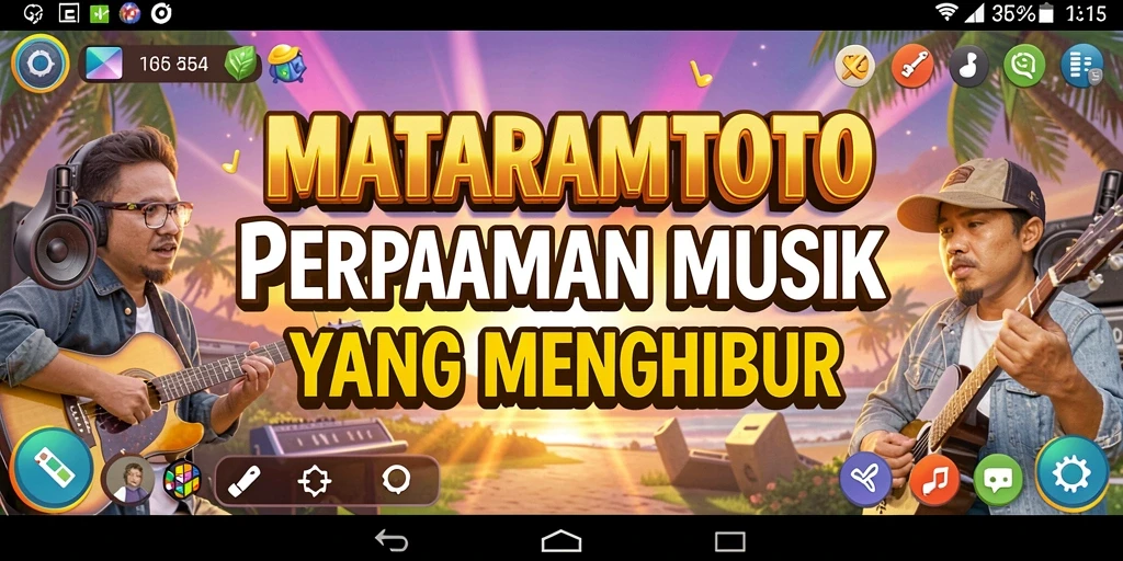 Screenshot gameplay MATARAMTOTO menampilkan interaksi musik yang menarik.