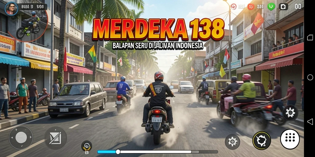 Tampilan gameplay Racing yang menegangkan di MERDEKA138.