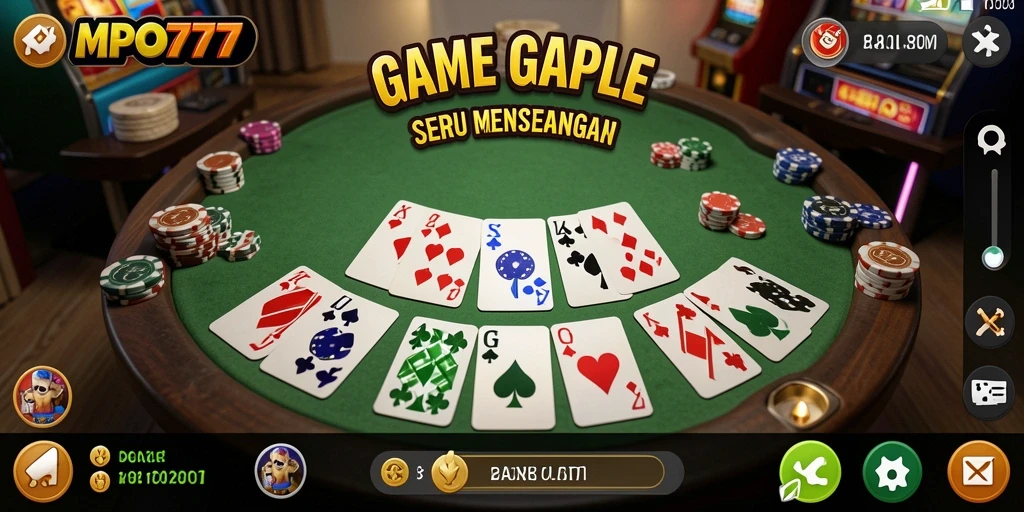 Tampilan gameplay MPO777 yang menarik dan penuh aksi Gaple.