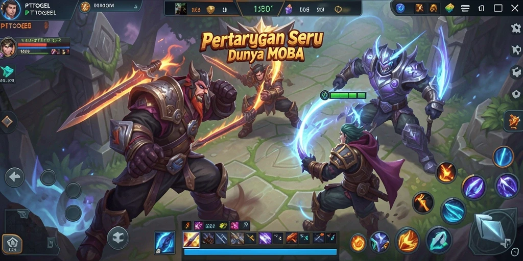 Tampilan gameplay PTTOGEL dengan pertarungan tim yang epik.