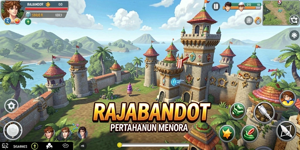 Screenshot gameplay <strong>RAJABANDOT</strong> menampilkan strategi menara pertahanan yang mengasyikkan.