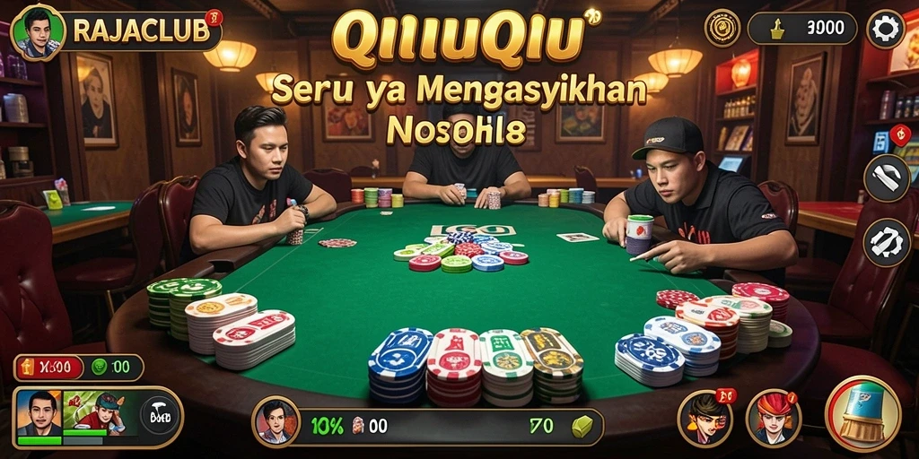 Tampilan gameplay seru dari RAJACLUB dengan suasana QiuQiu.
