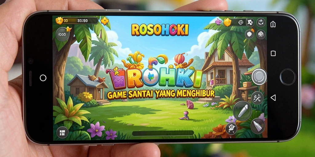 Tangkapan layar utama ROSOHOKI menampilkan gameplay yang penuh warna dan seru.