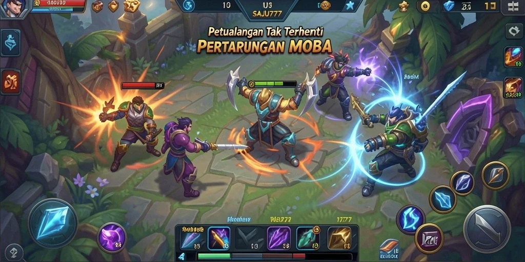 Gameplay seru SALJU777 yang penuh strategi MOBA.