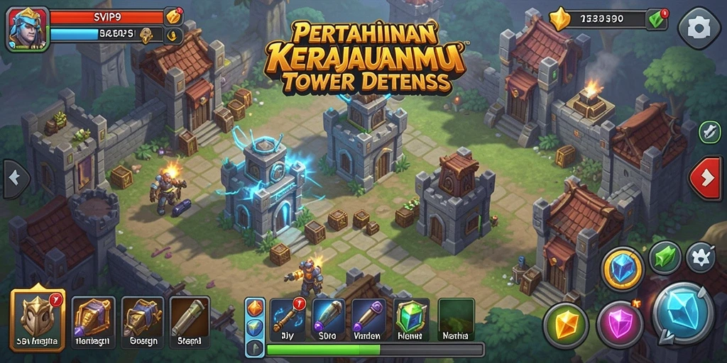 Tampilan gameplay yang mendebarkan dalam SVIP9 Tower Defense.