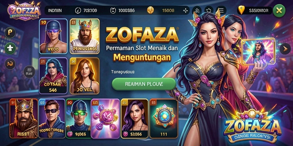 Gameplay seru ZOFAZA dengan efek visual yang menawan.